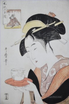 日本 Painting - 難波屋沖田喜多川歌麿の肖像